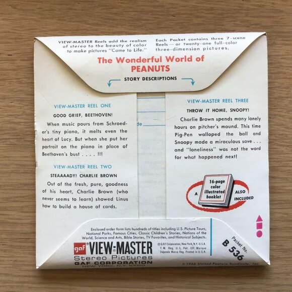 View-Master Reels Peanuts Original Package 1966 GAF B536 Charlie Brown Snoopy - Picture 3 of 9